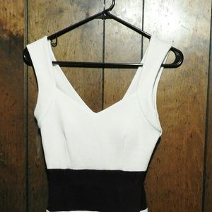 White/black striped dress